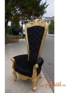 Stilske kraljevske fotelje,tron,presto,ručni rad,NOVO